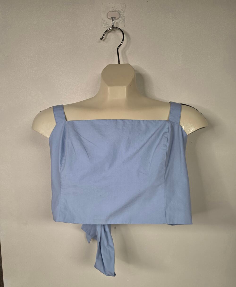NWT Abercrombie Ultra Cropped Bow Back Cami Top Lilac Blue L $50 0040